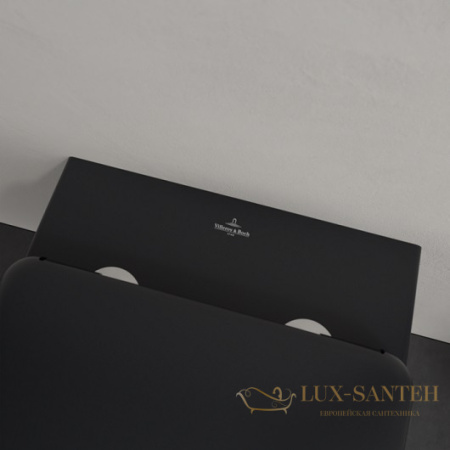 унитаз подвесной villeroy&boch antao 4674t0r7 pure black ceramicplus, безободковый, торнадо, черный матовый