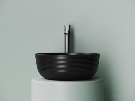 раковина накладная ceramica nova element cn6073mb, 356*356*135 мм, черный матовый