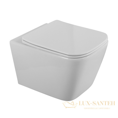 унитаз подвесной belbagno due 2.0 bb7107chr/sc безободковый, с сиденьем микролифт, белый глянцевый