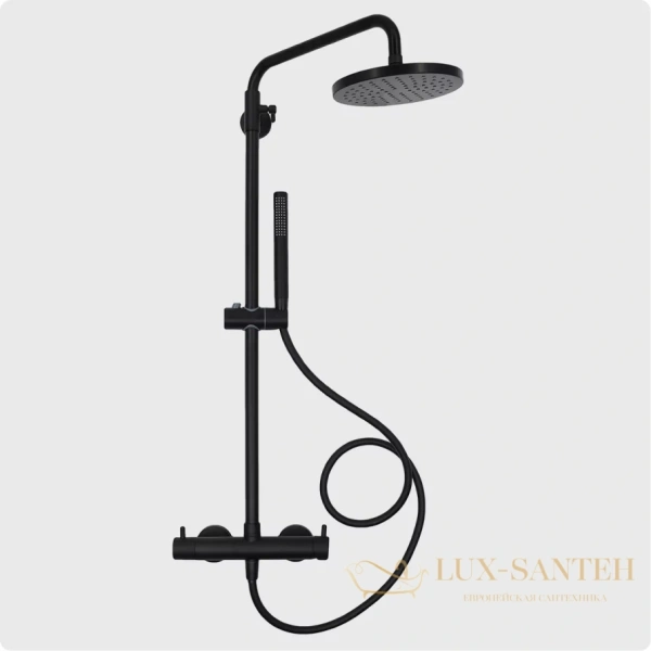 душевая система для душа aquame aqm8001mb, черный матовый