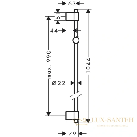 душевая штанга hansgrohe unica 27356000 105 см