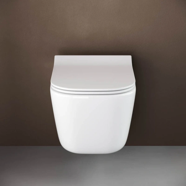 подвесной безободковый унитаз ceramica nova new day cn3005 с сиденьем микролифт, белый