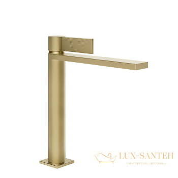 смеситель для раковины gessi inverso diamantato 73653.727, с донным клапаном, brass brushed pvd