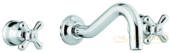 смеситель настенный emmevi deco classic 12055/co для кухни, хром-золото