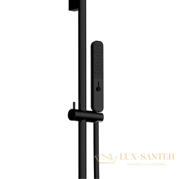 душевая система для душа встраиваемая aquame, aqm8401mb, с термостатом, черный матовый