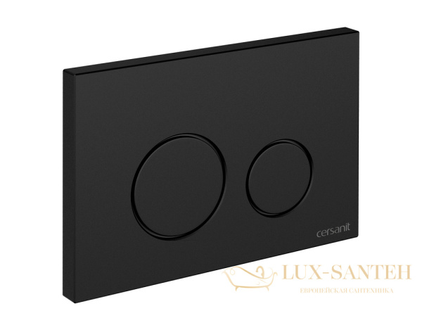 кнопка cersanit twins пластик черный матовый, 63525, черный
