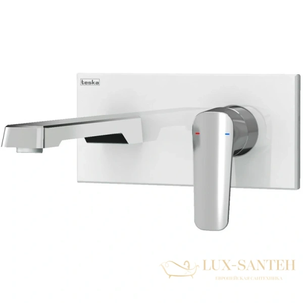 смеситель для раковины teska quarsar e5100w без донного клапана, белый