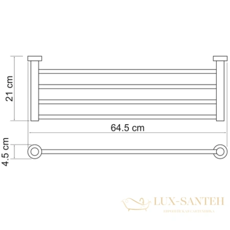 полотенцедержатель wasserkraft donau k-9411 64,5 см, хром