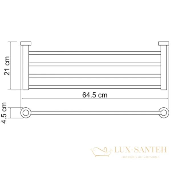 полотенцедержатель wasserkraft donau k-9411 64,5 см, хром