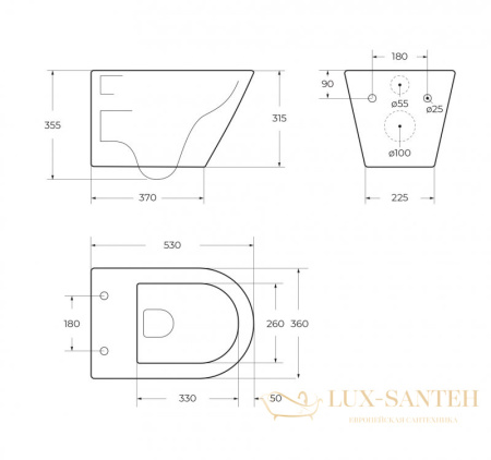 унитаз подвесной cezares liner czr-3808-53-th-tor/sc, безободковый, смыв торнадо, с сиденьем микролифт, белый