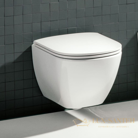 унитаз подвесной laufen lua 8.2008.3.000.000.1, безободковый, 490х360 мм, белый глянцевый