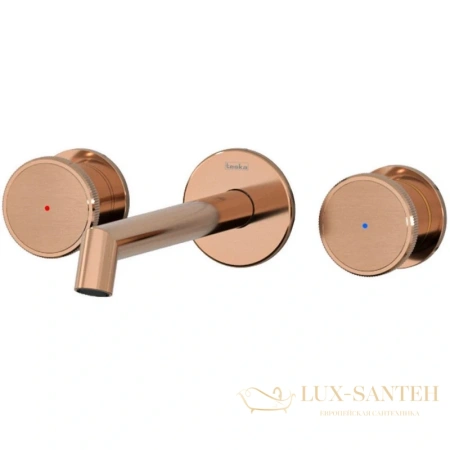 смеситель для раковины teska grand shine e5319 без донного клапана, розовое золото