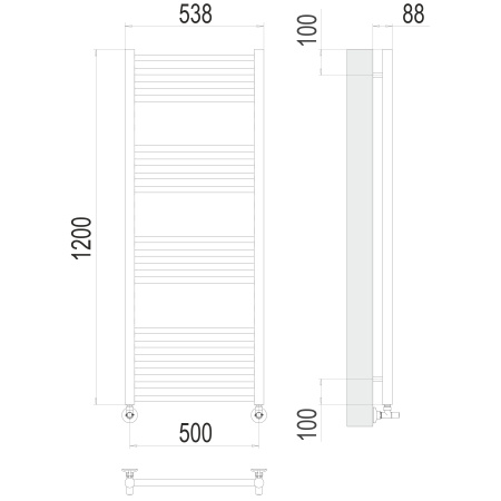 полотенцесушитель водяной terminus альба 4670078530462 п18 500x1200