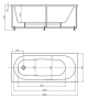 акриловая ванна aquatek оберон 170x70 obr170-0000038 без гидромассажа, с фронтальным экраном (слив слева, вклеенный каркас)