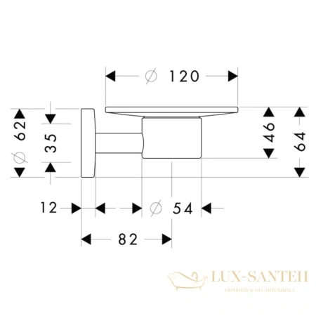 мыльница hansgrohe logis 40515820 шлифованный никель