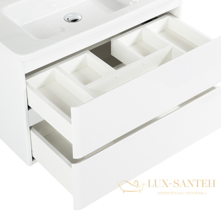 тумба под раковину belbagno albano-cer albano-cer-1050-2c-so-bl 105 см подвесная, bianco lucido