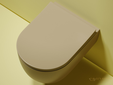 унитаз подвесной ceramica nova modena cn6063mc безободковый, с сиденьем микролифт, капучино матовый