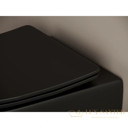 подвесной безободковый унитаз ceramica nova metropol cn4002mb с сиденьем микролифт, черный матовый