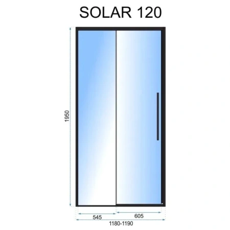 душевая дверь rea solar rea-k6548 119 см 
