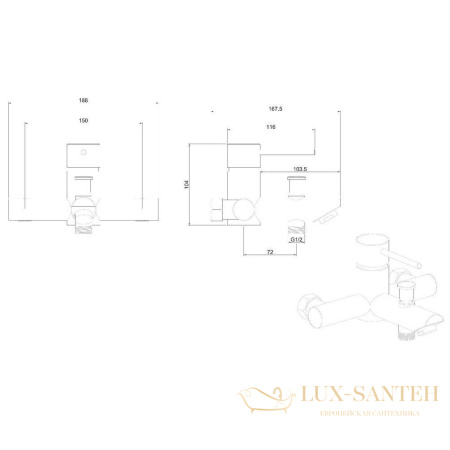 смеситель allen brau glority 5.51003-00 для ванны, хром