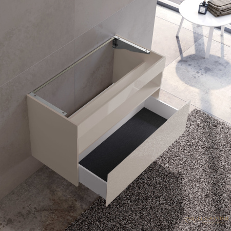 тумба под умывальник keuco stageline, 32872180000, 1000x625x490 мм, к/ф: кашемир (ламинир. матовый)/кашемир глянцевый (стекло)