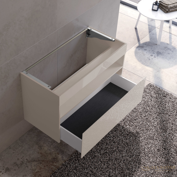 тумба под умывальник keuco stageline, 32872180000, 1000x625x490 мм, к/ф: кашемир (ламинир. матовый)/кашемир глянцевый (стекло)