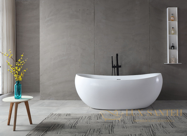 ванна акриловая свободностоящая abber ab9236, белый глянцевый