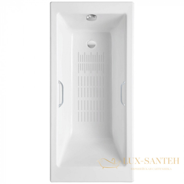 ванна чугунная delice eclat 170х70 с отверстиями под ручки и антискользящим покрытием dlr230621r-as, белый глянцевый