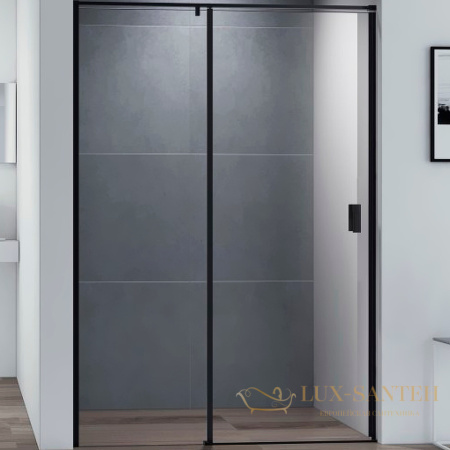 душевая дверь cezares urban urban-b-12-100-c-nero 100 см профиль черный матовый, стекло прозрачное