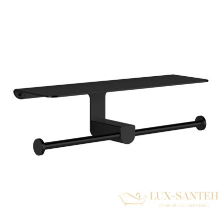 бумагодержатель двойной gessi rilievo 59450.299 с полочкой для телефона, black xl
