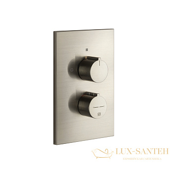 термостат встраиваемый для душа на 2 выхода gessi emporio via manzoni 38794.149, внешняя часть, finox brushed nickel