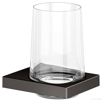 стакан хрустальный для зубных щеток подвесной keuco edition 11, 11150359000, титан черный шлифованный
