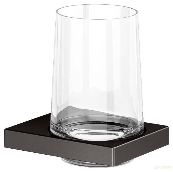 стакан хрустальный для зубных щеток подвесной keuco edition 11, 11150359000, титан черный шлифованный
