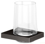 стакан хрустальный для зубных щеток подвесной keuco edition 11, 11150359000, титан черный шлифованный