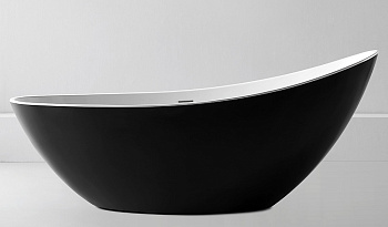 акриловая ванна abber ab9233mb, цвет черный матовый