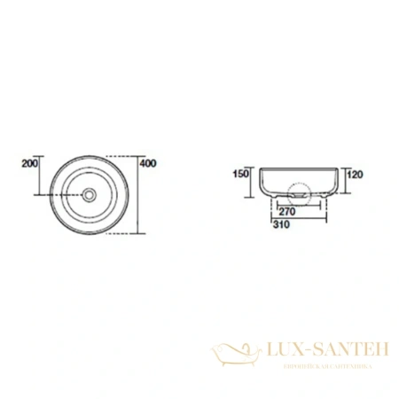раковина kerasan nolita 534475 40х40 см, бургундский матовый