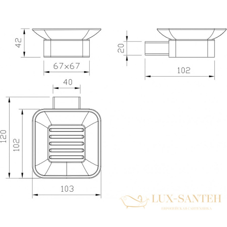 мыльница milacio ultra mcu.952.gd, брашированное золото