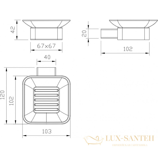 мыльница milacio ultra mcu.952.ss, нержавеющая сталь