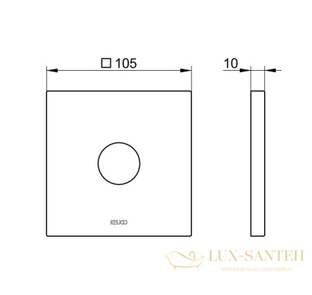 настенная розетка keuco ixmo, 59545010092, 105х105 мм, квадратная, хром