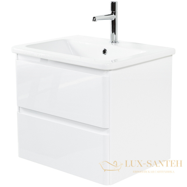 тумба под раковину belbagno albano-cer albano-cer-600-2c-so-bl 60 см подвесная, bianco lucido