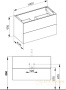 тумба под умывальник keuco plan, 32973300000, 1000x605x490 мм, к/ф: белый (ламинированный матовый)/белый (стекло)