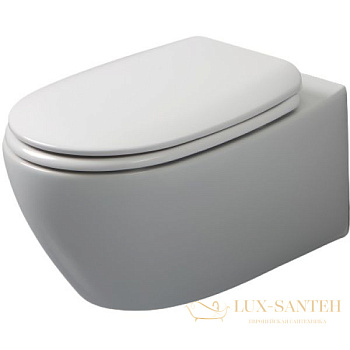 подвесной безободковый унитаз white ceramic basic w0203fm с крепежом 50x36x26 см, серый матовый