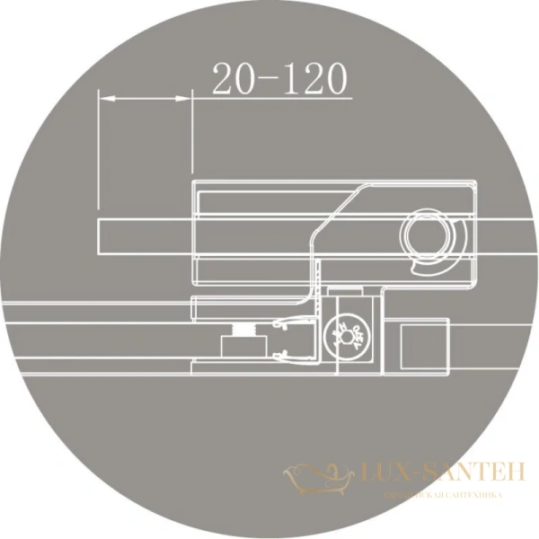 душевой уголок cezares slider-ah-2 slider-ah-2-90/100-100/110-grigio-nero 100-110x90-100 см, серый