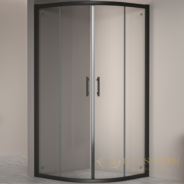 душевой уголок rgw passage 02085188-14 pa-51b 80x80, профиль черный, стекло прозрачное