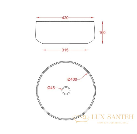 раковина artceram cognac col001 95 00 накладная 42 см, mint