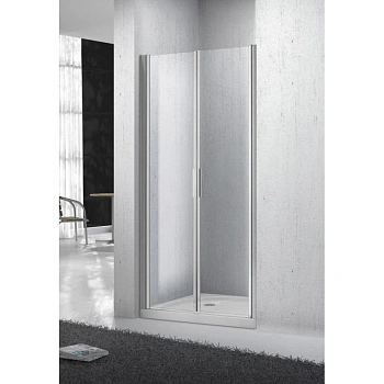 душевая дверь belbagno sela-b-2 sela-b-2-90-ch-cr распашная 90 см, стекло текстурное