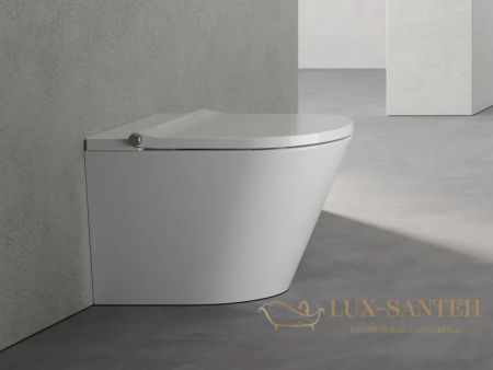 унитаз приставной безободковый с крышкой-биде hatria h-smart y9d401, белый глянцевый