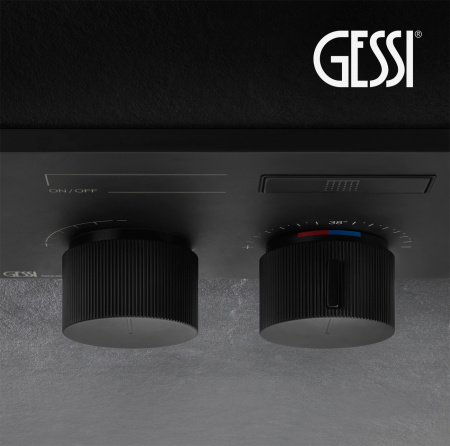 термостатический смеситель gessi hi-fi compact 63002.299 для душа, черный матовый