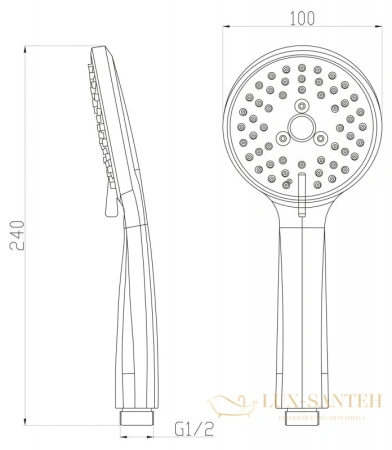 ручной душ belbagno nova bb-d1c4, сатин