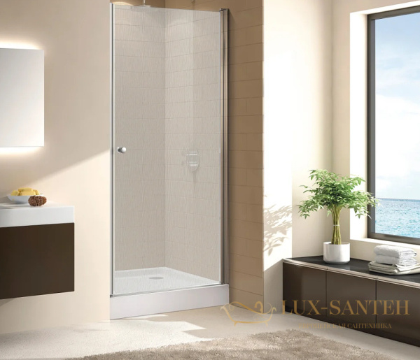 душевая дверь cezares eco eco-o-b-1-60-p-cr 60 см профиль хром, стекло рифленое